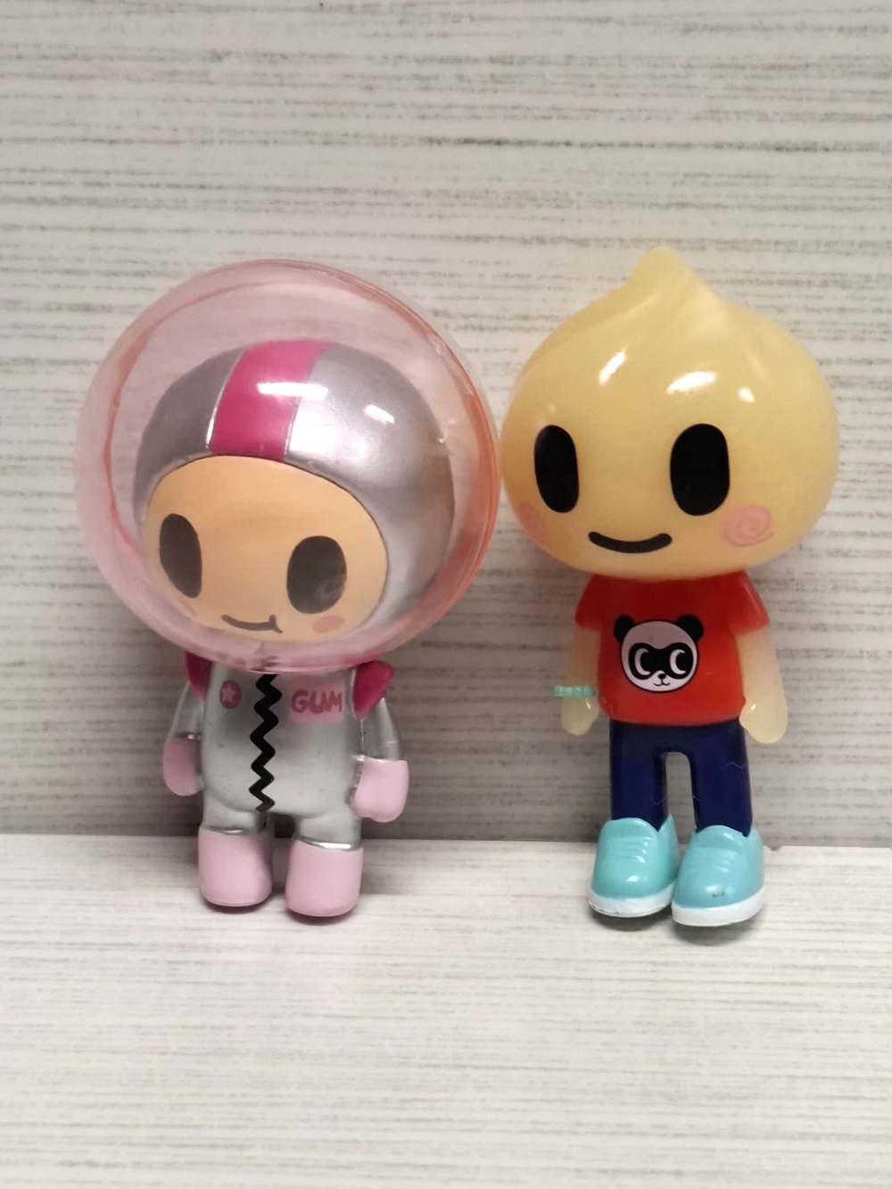Cute Astronaut & Character Toy Set - Pink, Silver, Yellow